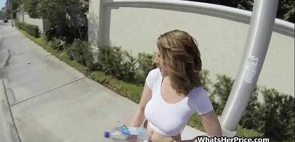  Drilling huge titty teen by dumpster in the parking lot